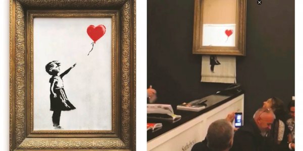 Vuelve a subasta el icónico cuadro de Banksy, parcialmente autodestruido