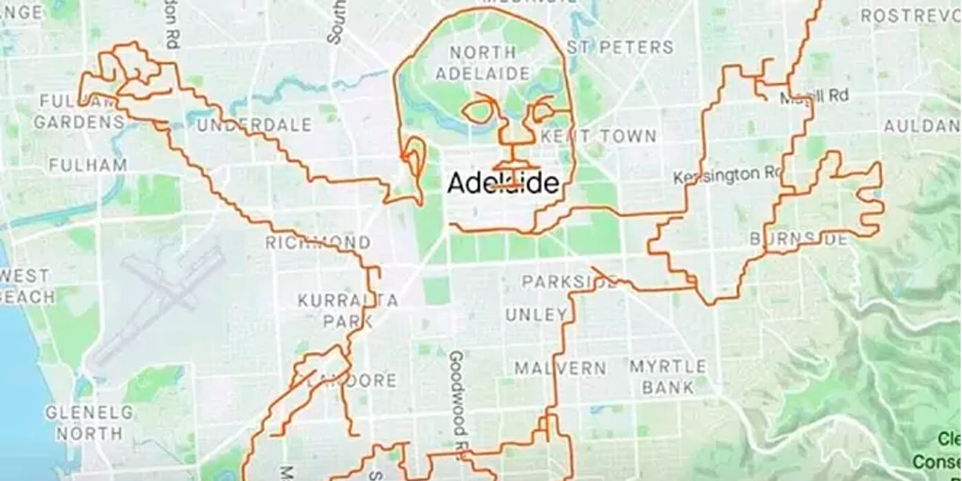 Un ciclista usó su GPS para recrear la portada de “Nevermind” de Nirvana en el mapa