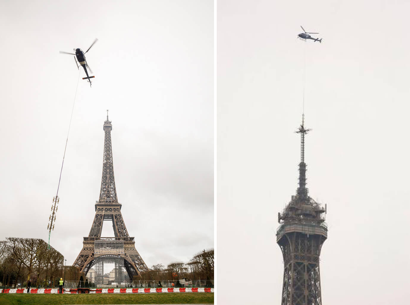 La Torre Eiffel suma 6 metros por la colocación de una antena de radio