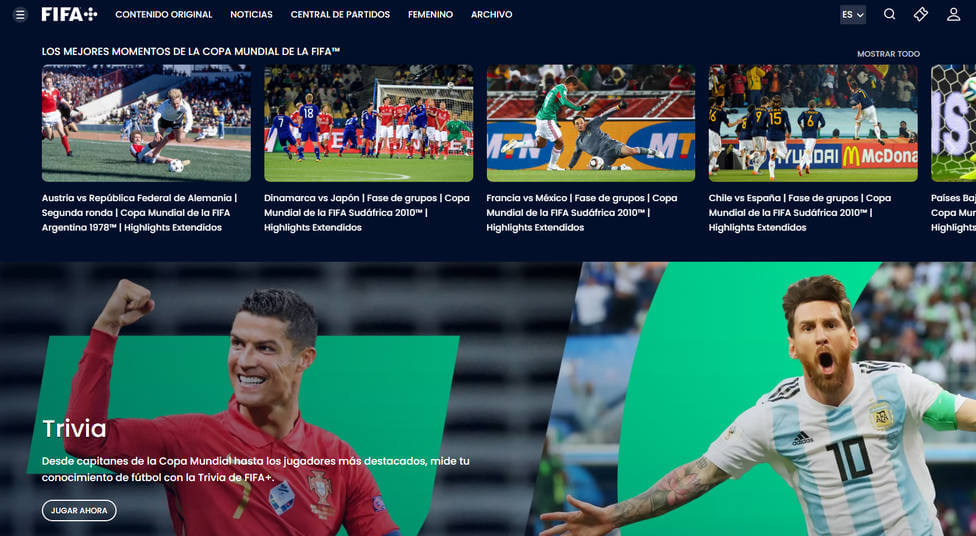 La FIFA lanza una plataforma con documentales y partidos en directo