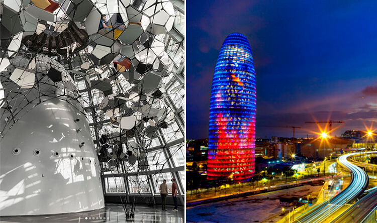 La obra de un artista argentino ya se luce en la Torre Glòries de Barcelona