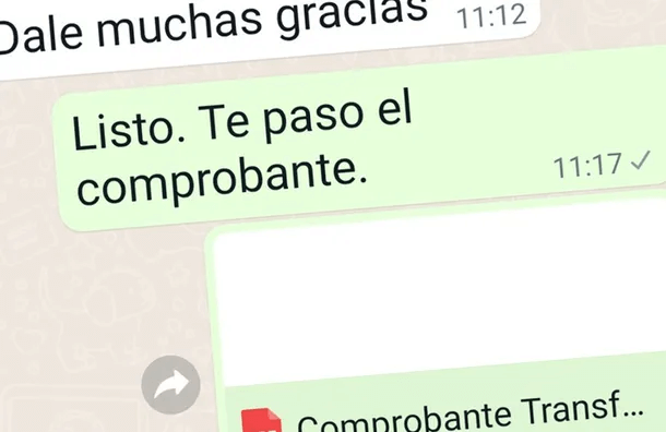 Estafa: Le pidieron una transferencia por Whatsapp y el comprobante se hizo viral