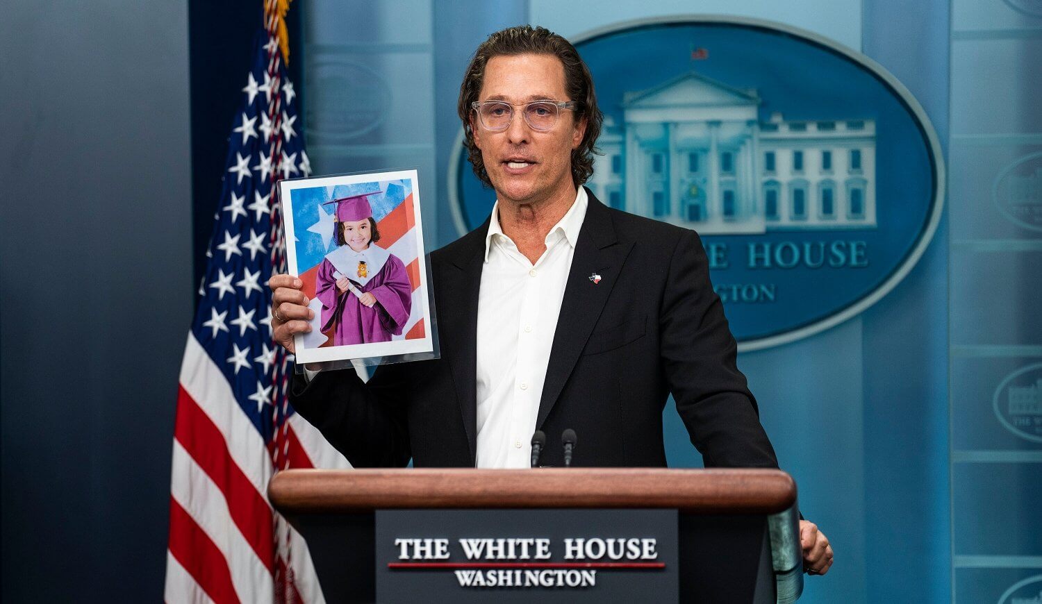 Matthew McConaughey pidió una reforma de armas desde la Casa Blanca