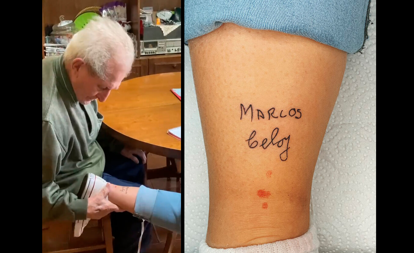 Se tatuó los nombres de sus abuelos y la reacción se hizo viral
