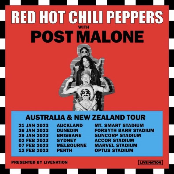 Red Hot Chili Peppers anunció un nuevo tour junto a Post Malone