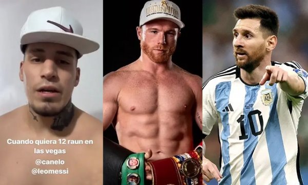 Un boxeador argentino salió a defender a Messi y desafió a Canelo