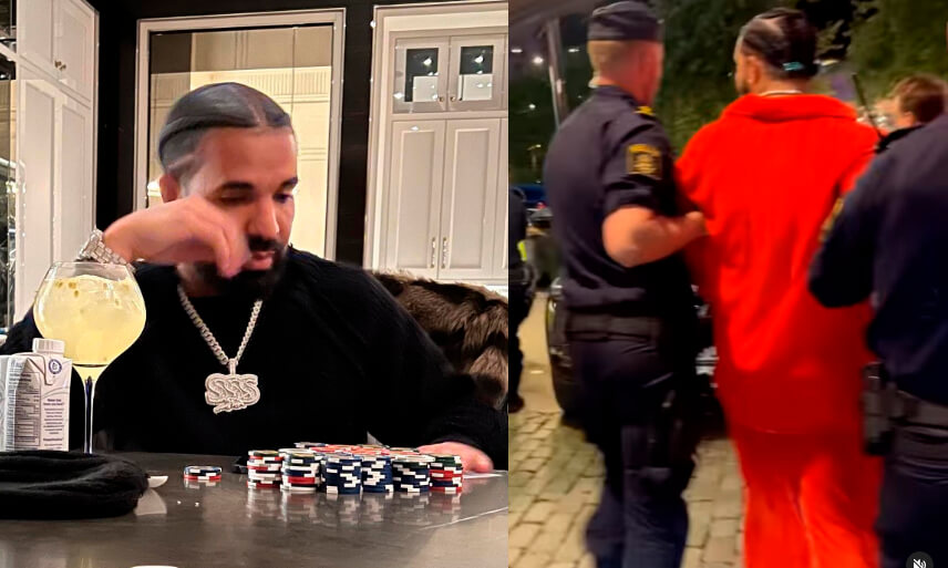 Drake compartió un video de su arresto en Suecia